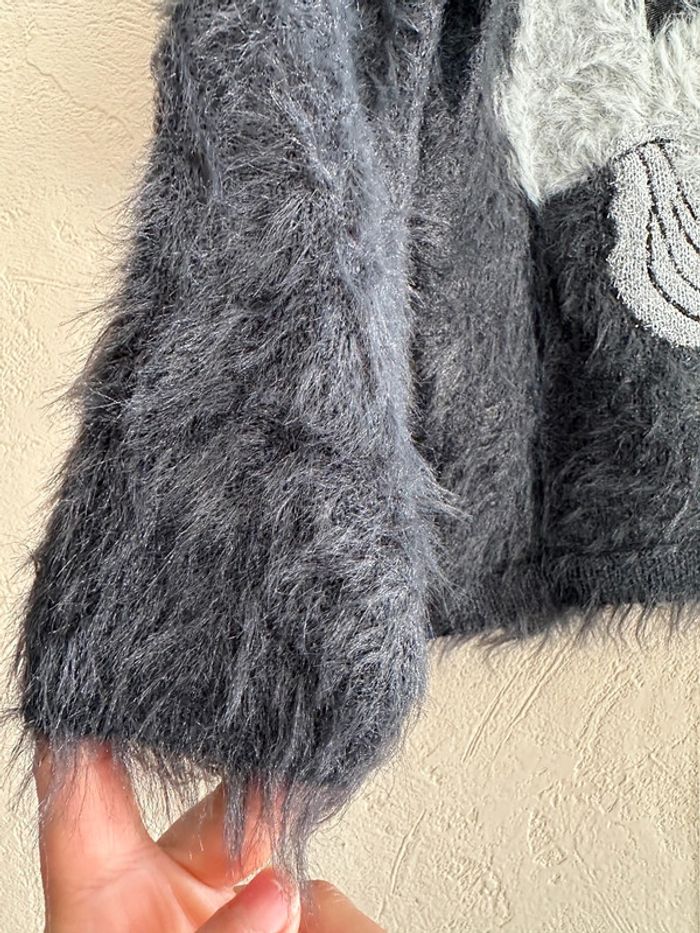 Sweat grise tout doux imprimée à licorne fille 5-6 ans H&M - photo numéro 8