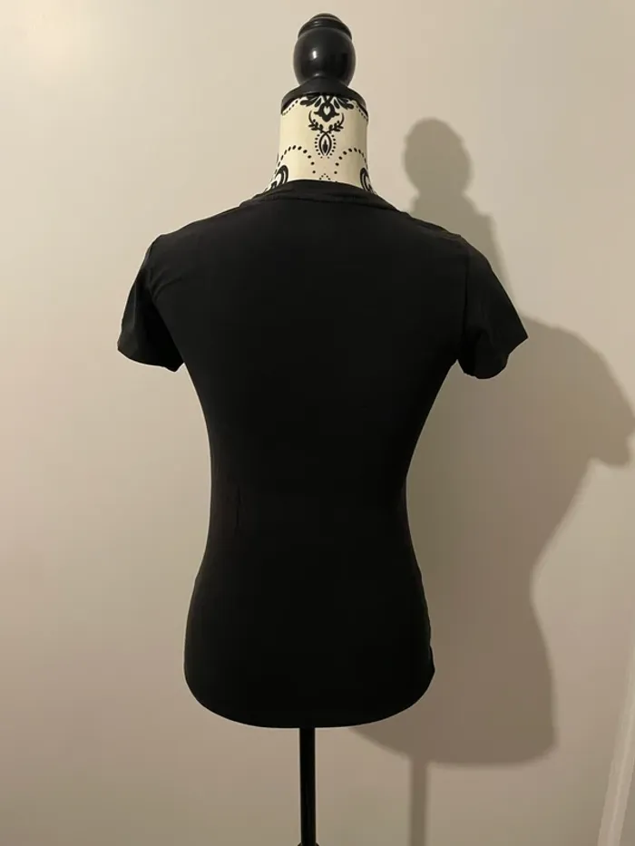 T-shirt à manches courtes noir col rond perle sequin devant Emporio Armani taille S - photo numéro 5