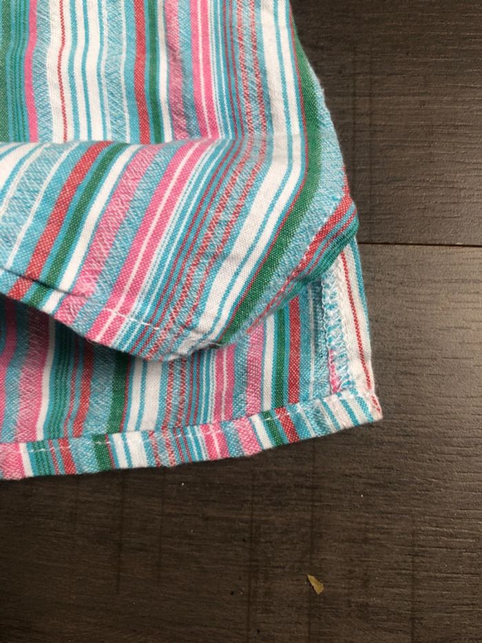 Tunique rayée Etam taille 38 y2k verte blanche rose - photo numéro 5