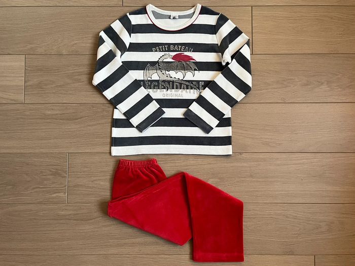 Pyjama chaud en velours collection Noël Petit bateau T-8 ans - photo numéro 2