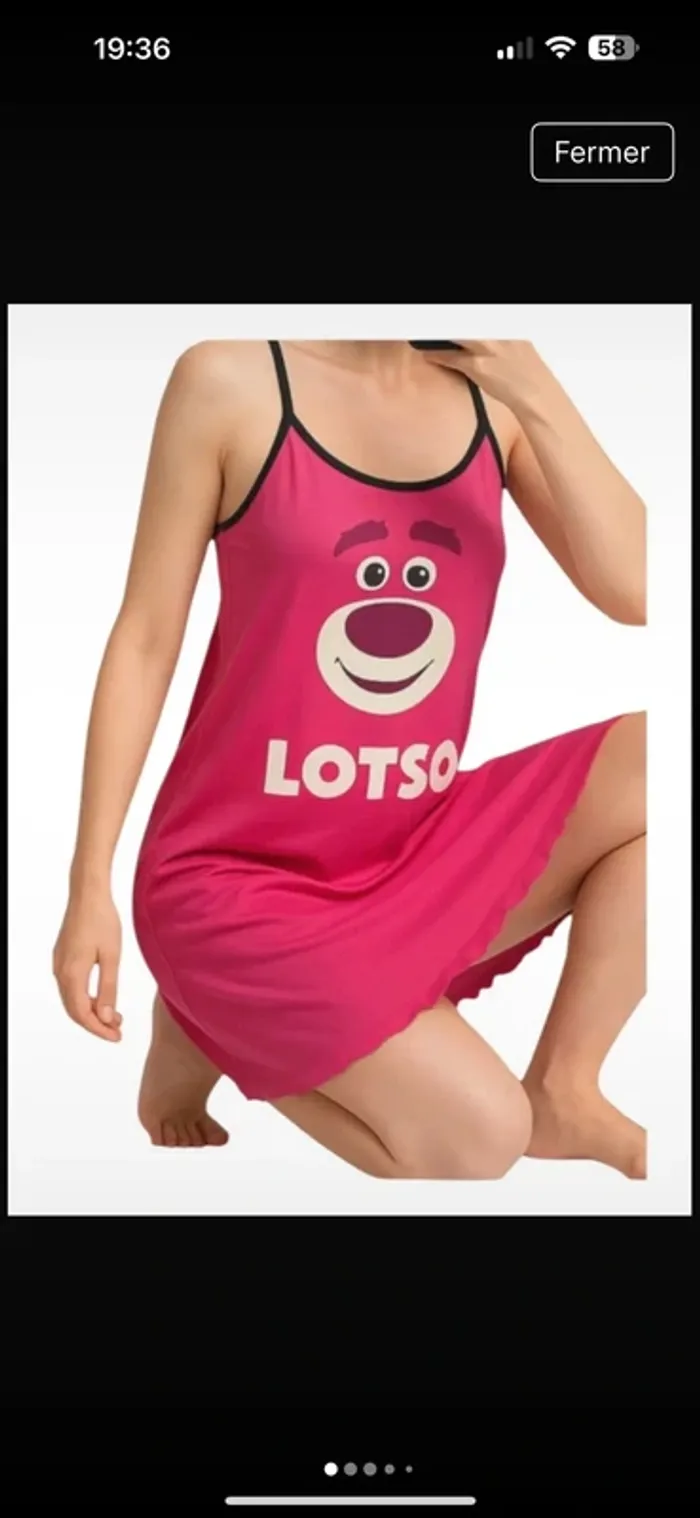 Chemise nuit neuve bretelles t L - photo numéro 7