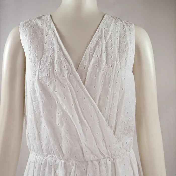 Robe courte - Sud Express - Blanche printemps été broderie anglaise A1132 - photo numéro 6