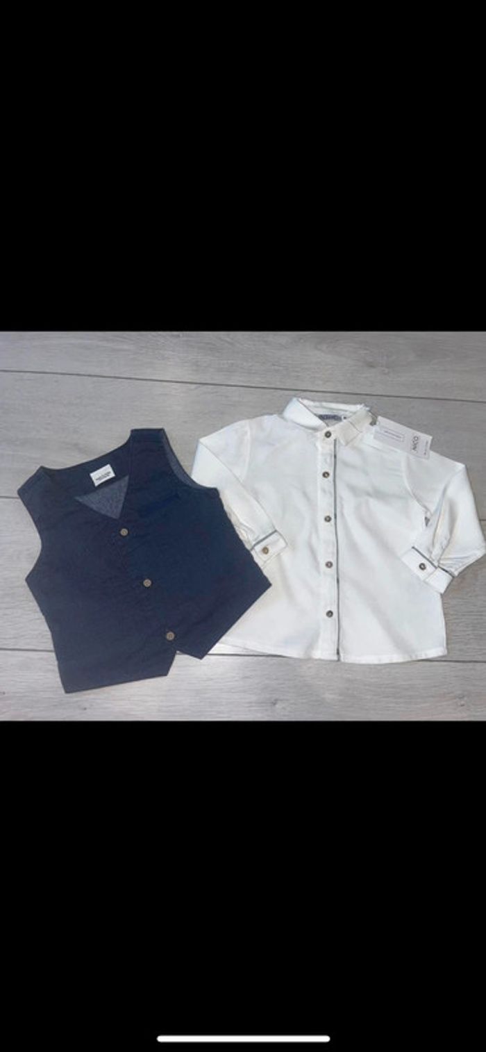 Ensemble chemise neuve avec étiquette + gilet tape à l’œil - photo numéro 2