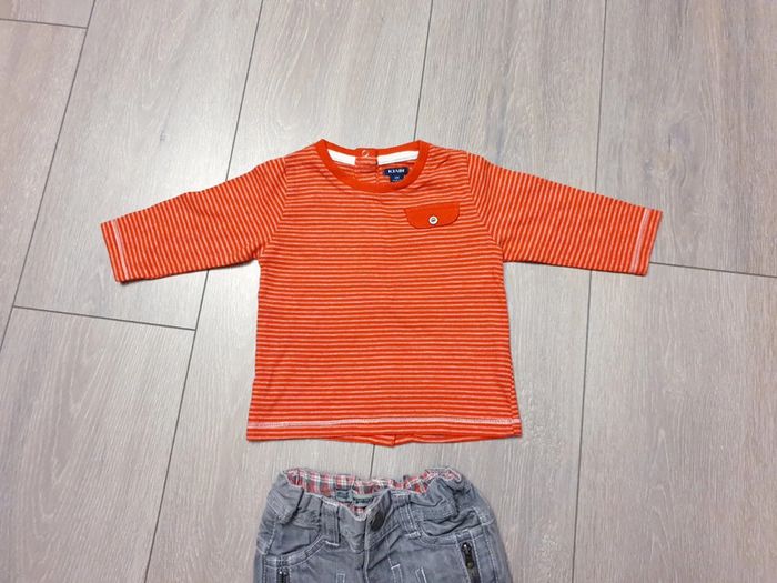 Ensemble orange & gris. Garçon 6 mois. Marque Kiabi/ Tape à l'oeil - photo numéro 2