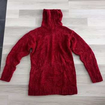 Pull femme à col roulé rouge taille M