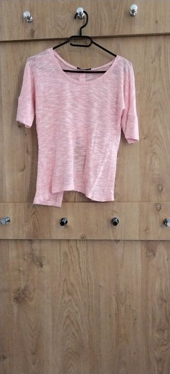 Pull léger manches courtes rose MIM TM