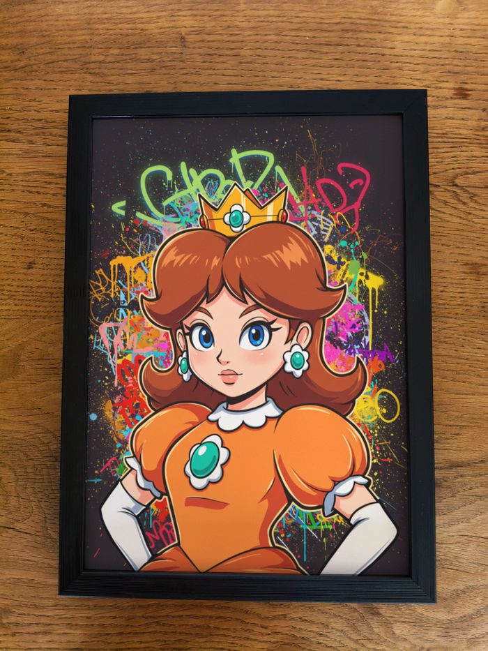 Affiche poster A4 (21×29,7 cm) Princesse Daisy Mario art mural street art coloré déco chambre - photo numéro 3