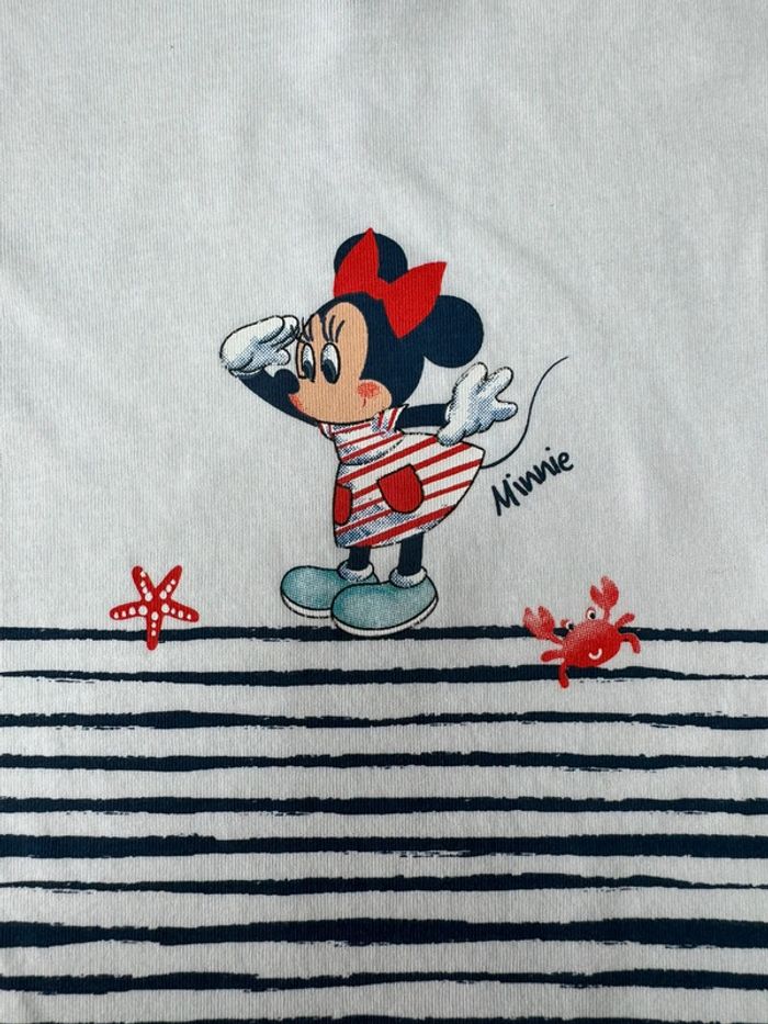 Robe MC marinière avec Minnie blanche/rayures bleues NEUVE - Taille 3 Ans - photo numéro 5