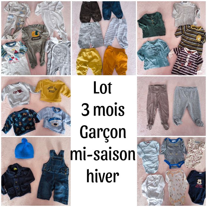 Lot 3 mois garçon hiver mi saison