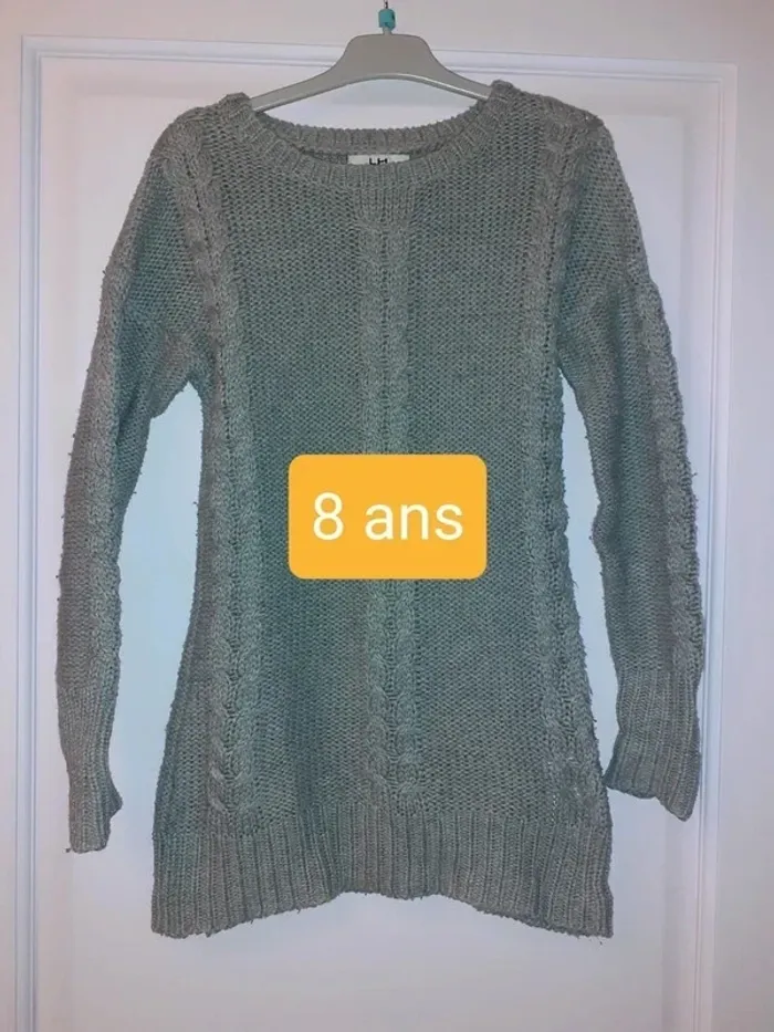 robe pull hiver grise 8 ans chaude