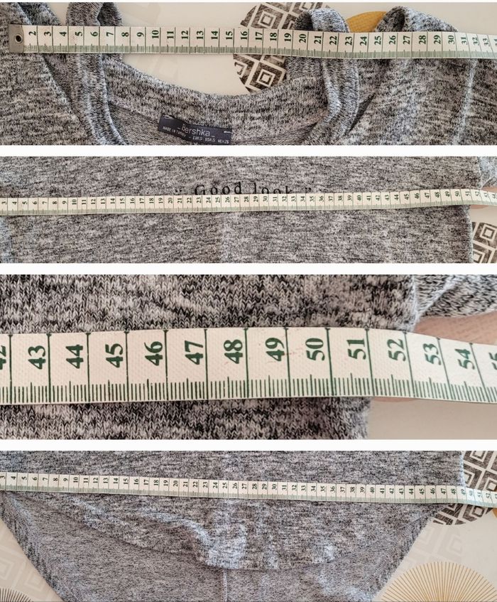 Bershka Pull ML TS/TFr36 - Gris Chiné- Léger avec Epaules Dénudées & Descend sur les fesses en TBE - photo numéro 5