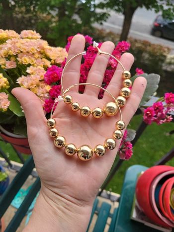 Clips créoles boules 7 cm de diamètre