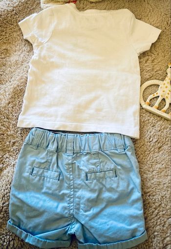 Ensemble bébé été t-shirt dinosaure + short 3 mois