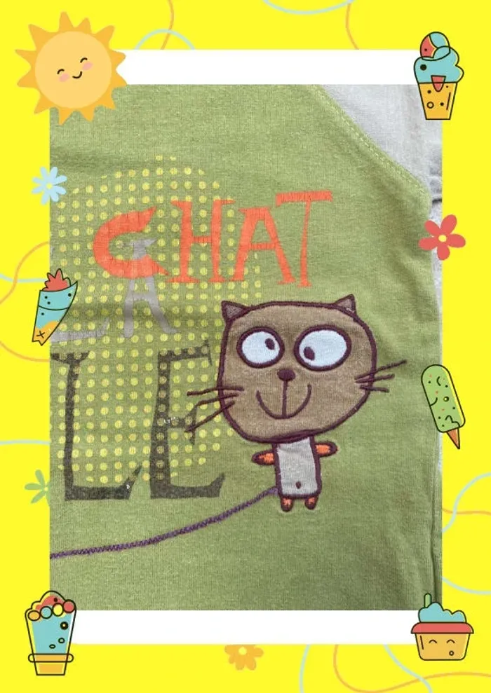 T-shirt manches longues marron vert Du Pareil au Même 23 mois - photo numéro 5