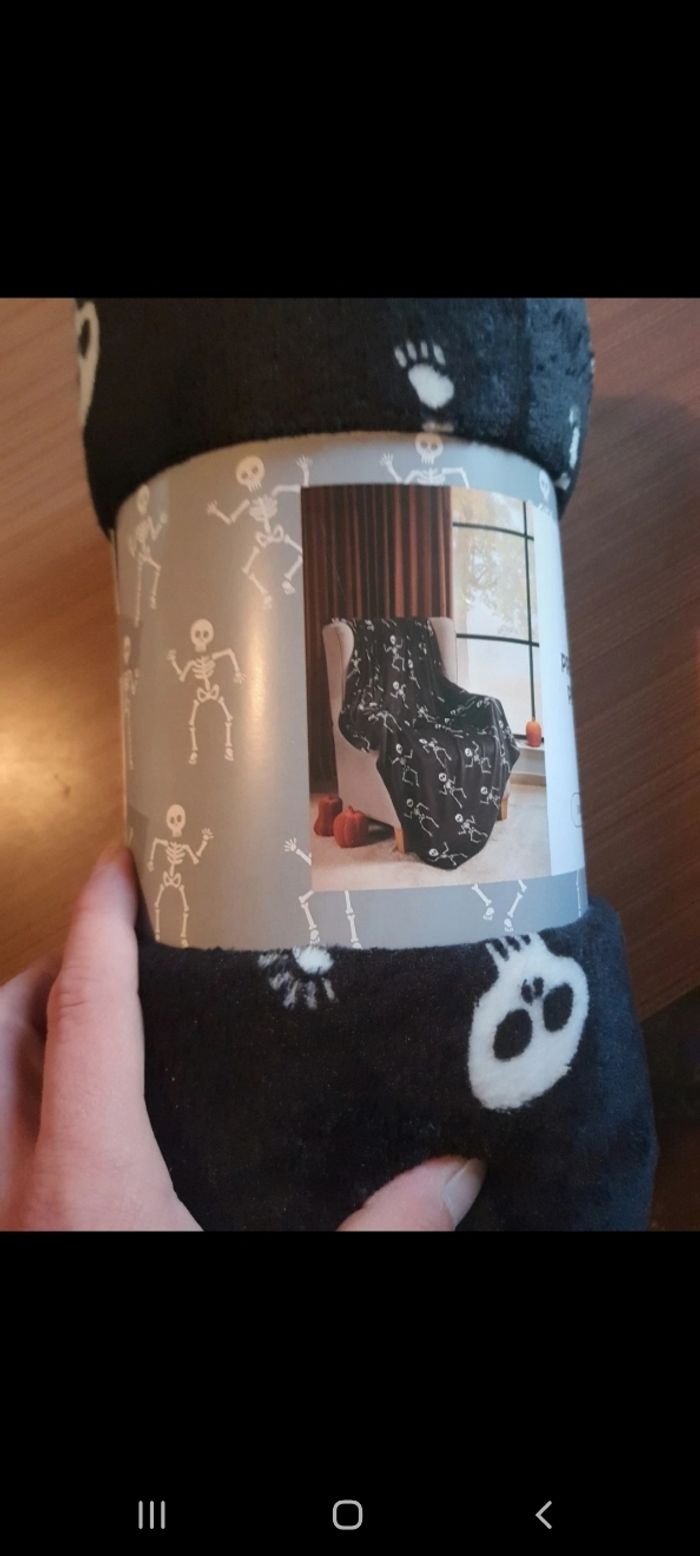 Plaid imprimé squelette