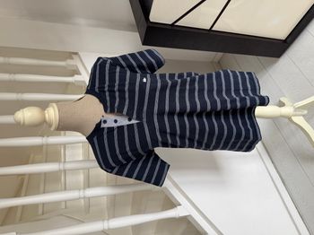 Polo Lee Cooper bleu marine à rayures grises