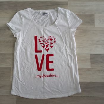 T-shirt femme blanc imprimé Creeks taille M