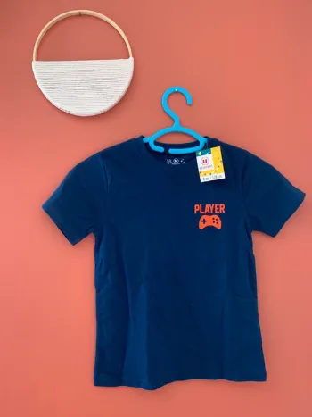👕 T-shirt garçon - bleu marine – 8 ans / 128 cm – Neuf