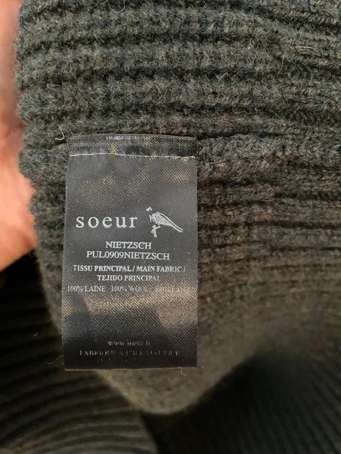 Pull Soeur Nietzsch kaki col camionneur / taille S - photo numéro 6