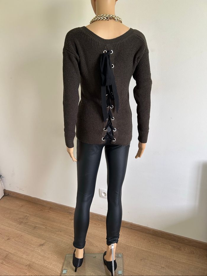 Pull vert kaki à manches longues Morgan taille XS TBE - photo numéro 6