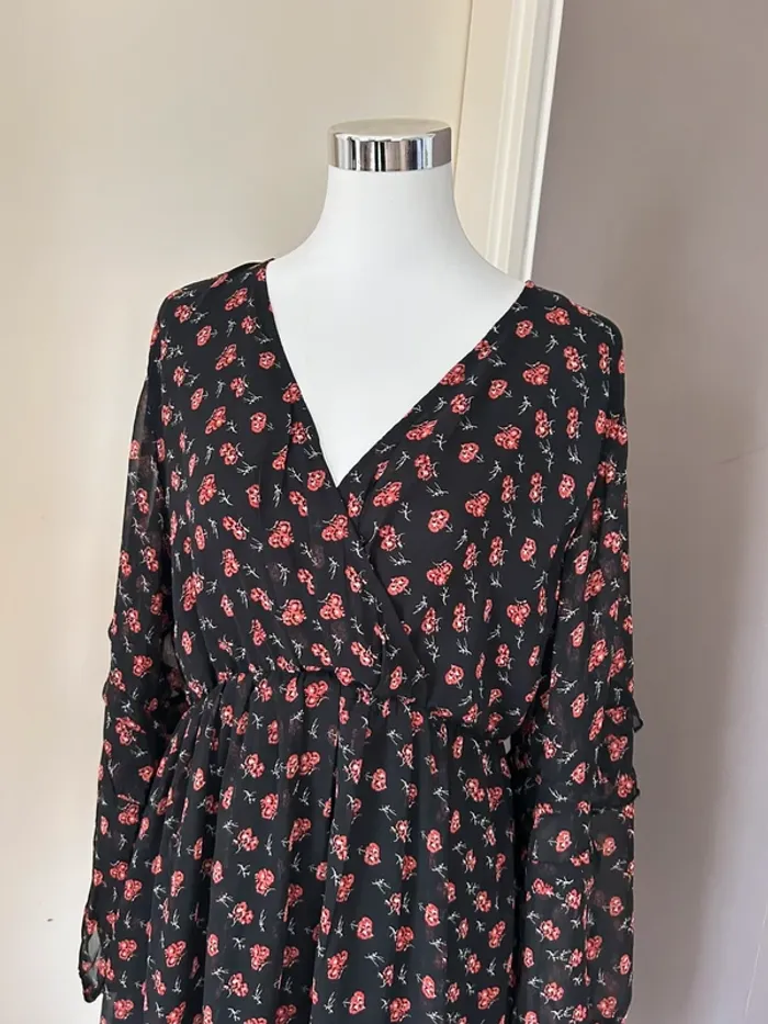 Ange robe voilée, imprimée, florale, femme, taille 3/40 Neuf avec étiquette - photo numéro 7