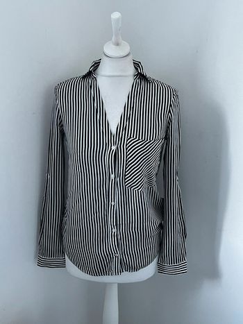 Chemisier rayé noir et blanc Zara XS