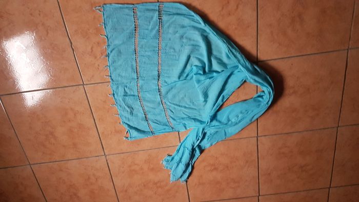 Foulard fin femme turquoise - photo numéro 2