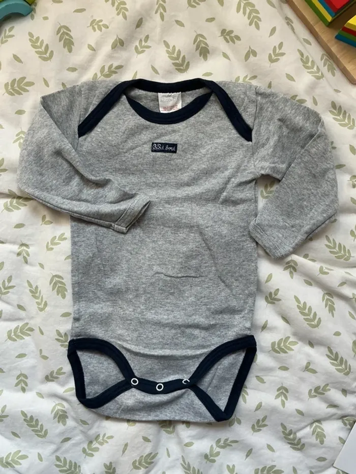 body manches longues gris absorba 12 mois - photo numéro 3