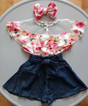 Ensemble neuf été 3 pièces fillette 5ans