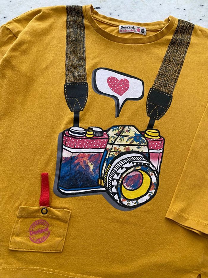 T-shirt manches longues jaune Desigual 9/10ans - photo numéro 5