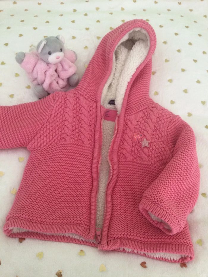 Veste en tricot doublée fausse fourrure Sergent-major