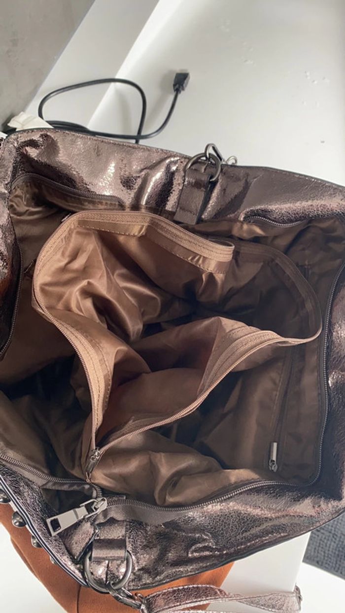 Sac caba fourre tout couleur brique et bronze - photo numéro 9