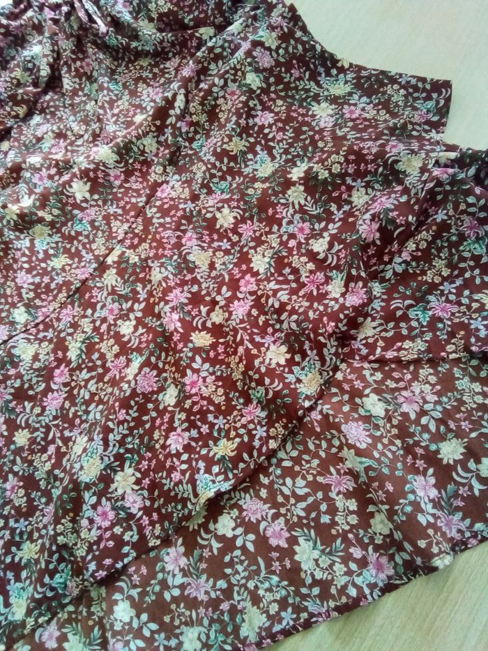 Robe longue légère à volants tons prune avec fleurs Shein - photo numéro 4