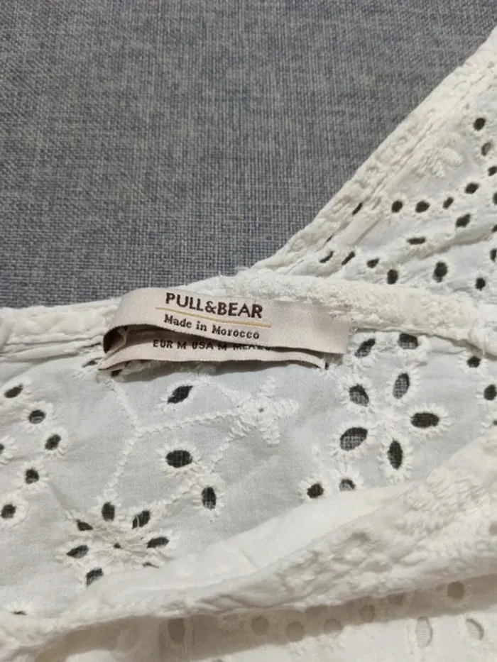 C7 top court blanc Pull&Bear M - photo numéro 3