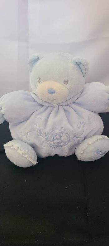 Peluche boule ours KALOO Perle bleu clair p'tit ourson