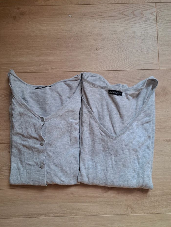 Lot gilet & pull taille L
