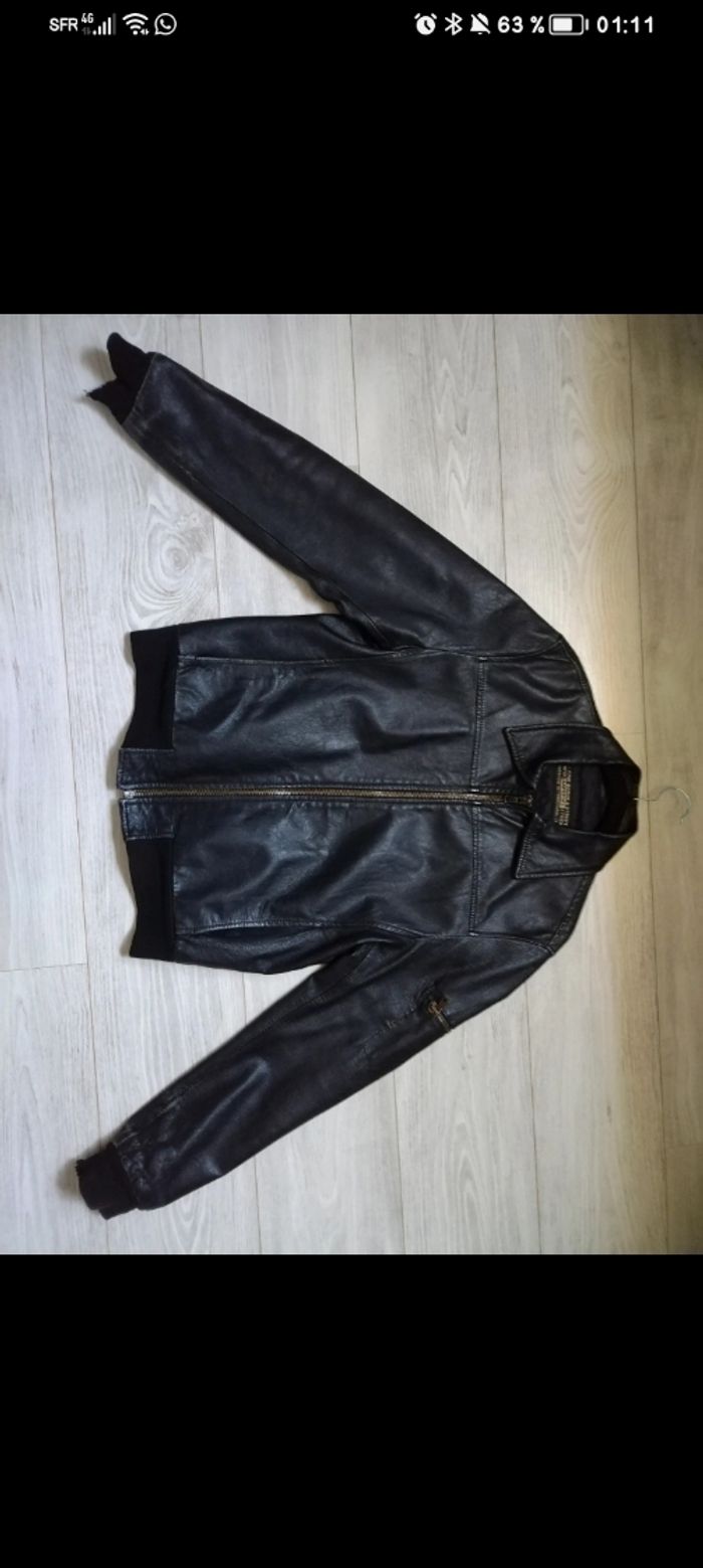 Veste en cuir véritable
