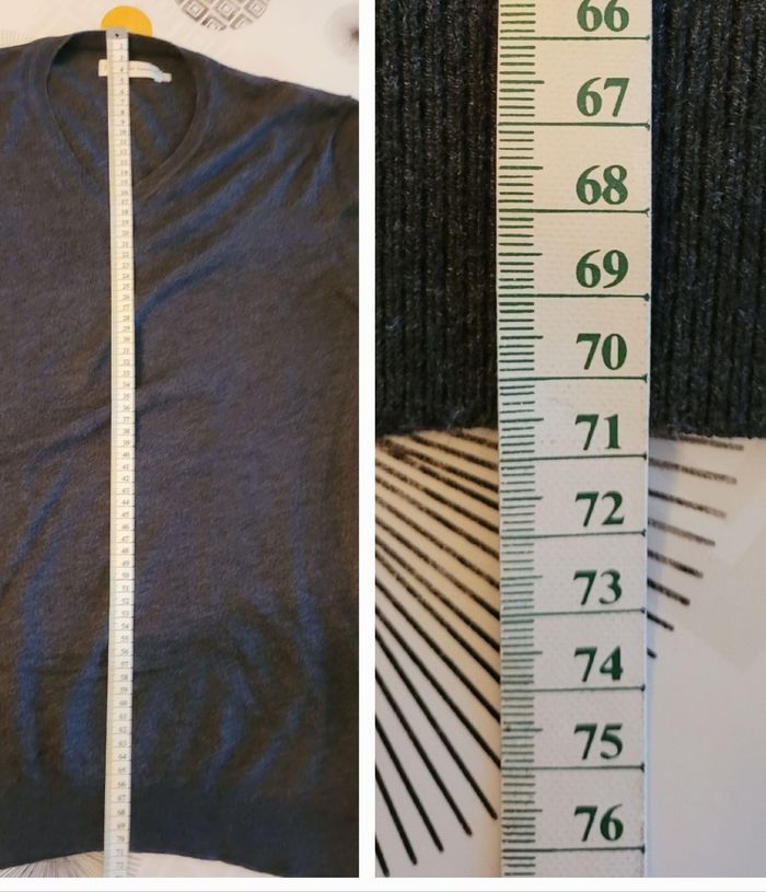 Célio Les Essentiels Pull TailleL - Gris- Col V & ML avec Coudière- Elt Essentiel Vestiaire Homme - photo numéro 8