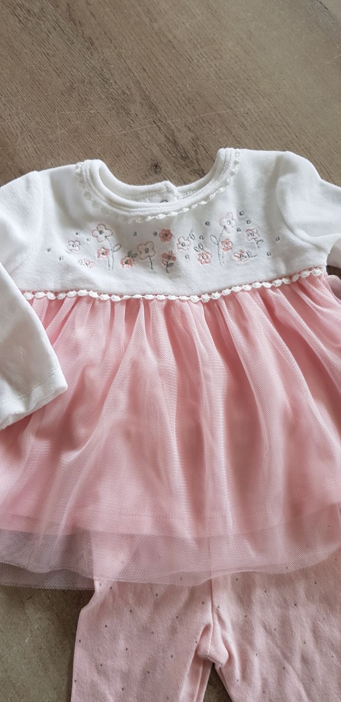 Tenue 6 mois fille robe et legging - photo numéro 2