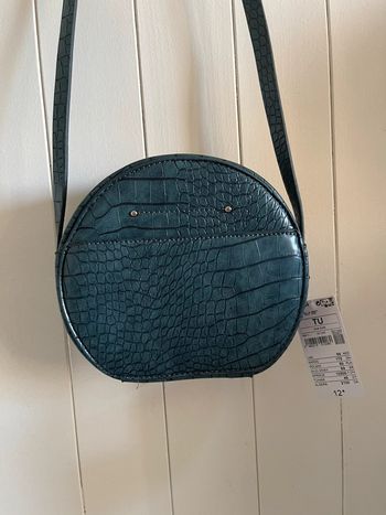 Sac bandoulière rond bleu