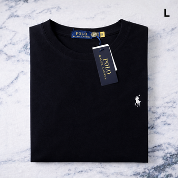 Tee Shirt Ralph Lauren pour Homme - Taille L - Noir logo brodé blanc - NEUF