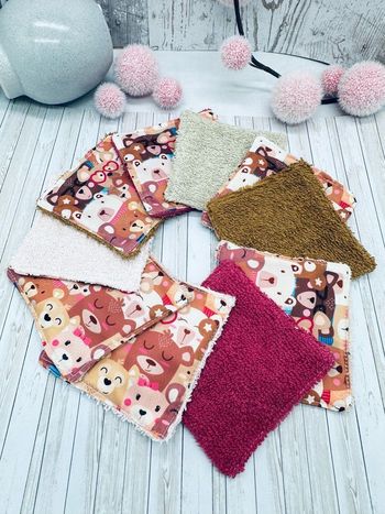 Lingettes lot de 10  lavable et réutilisable