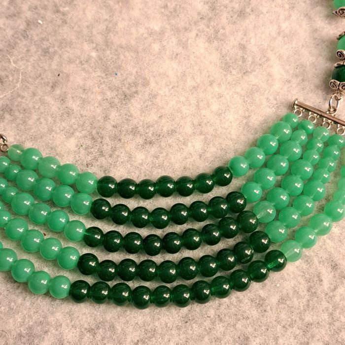 Collier chic multi rang vert - photo numéro 8
