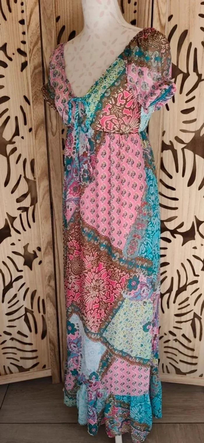 Robe longue imprimée T 1 Maille Demoiselle - photo numéro 4