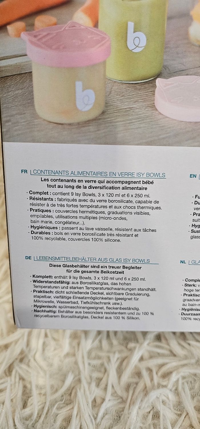 Lot de 9 pots en verre Isy bowls babymoov - photo numéro 10
