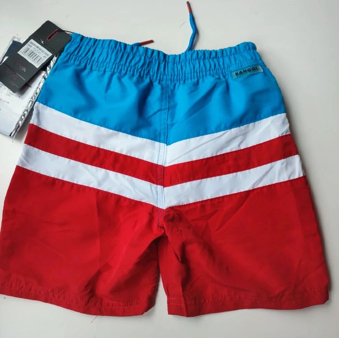 Short de bain neuf blanc bleu rouge taille 7/8 ans Kangol original - photo numéro 3