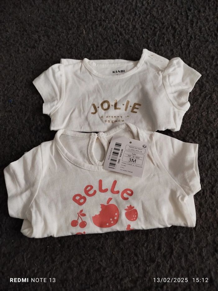 Lot de t-shirt manche courte 3 mois