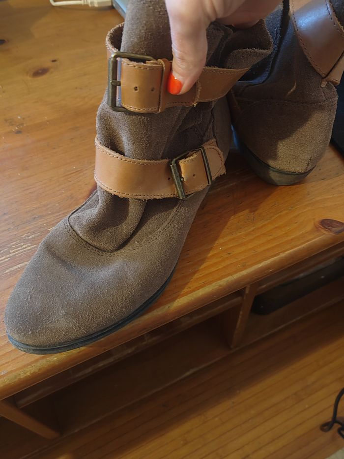 Bottines les tropeziennes t37 daim camel - photo numéro 2