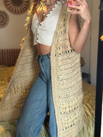 Longue veste manches courtes Vila beige