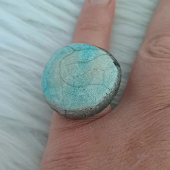 Bague artisanale en céramique raku